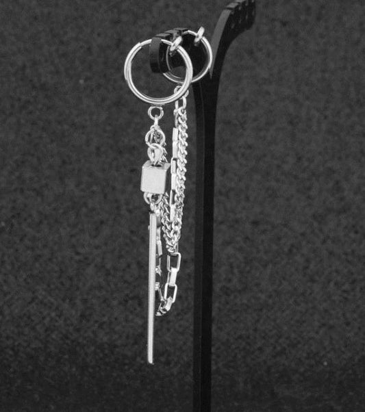 Silver Double Clip-On Chain Earring | J-Hope – BTS