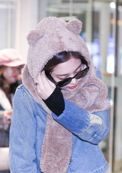 Jennie-Inspired Winter Scarf Hat – BlackPink Edition