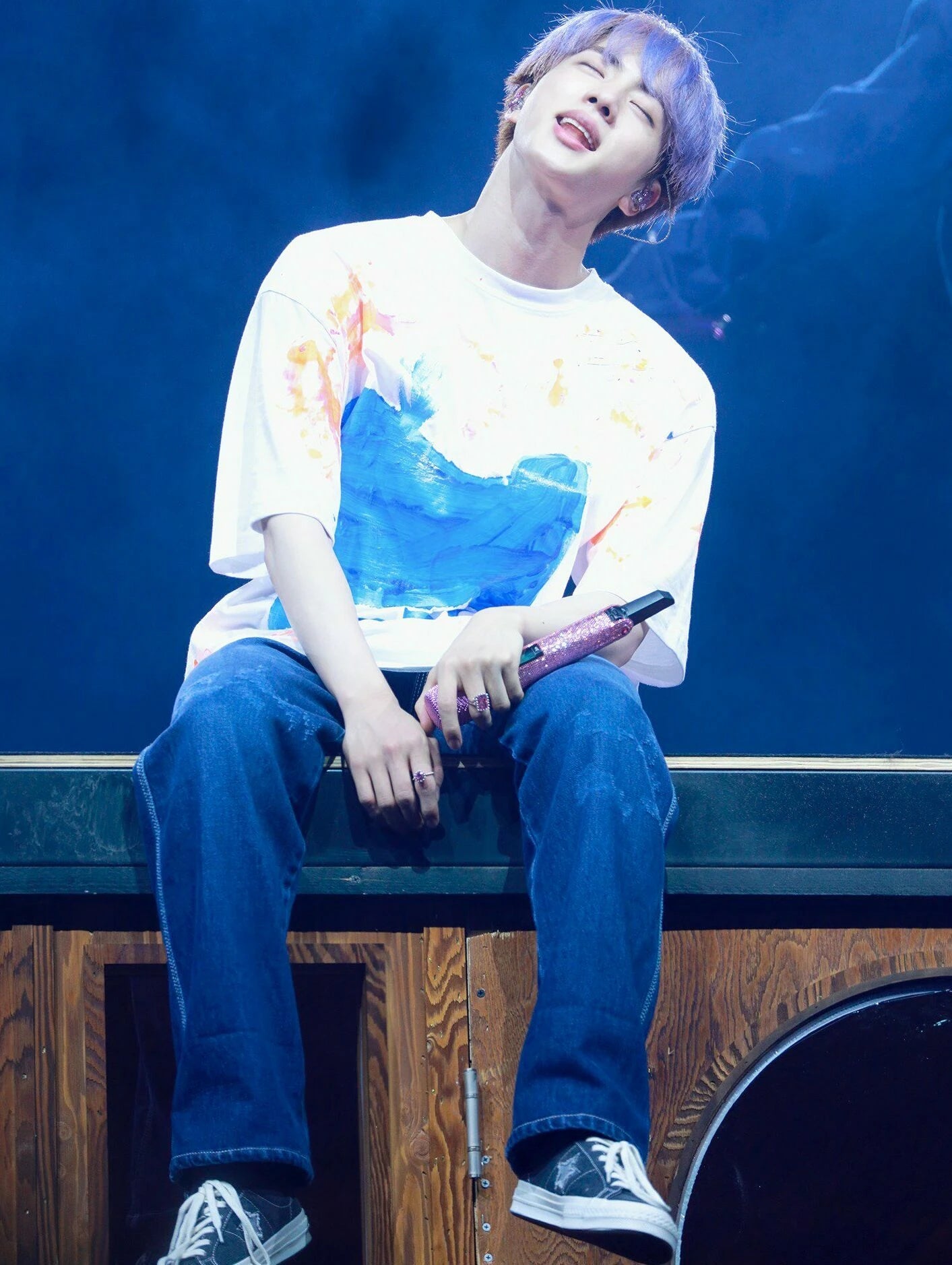ChatGPT: Jin-Inspired White Graffiti T-Shirt – BTS Edition