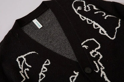 Jisoo-Inspired Green Cartoon Dinosaur Cardigan – BlackPink Edition