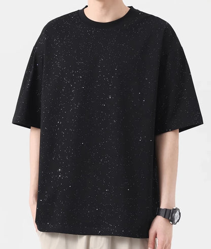 Jungkook-Inspired Black Starry Night T-Shirt – BTS Edition