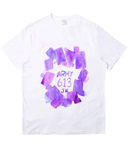Jungkook-Inspired White Graffiti T-Shirt – BTS Edition