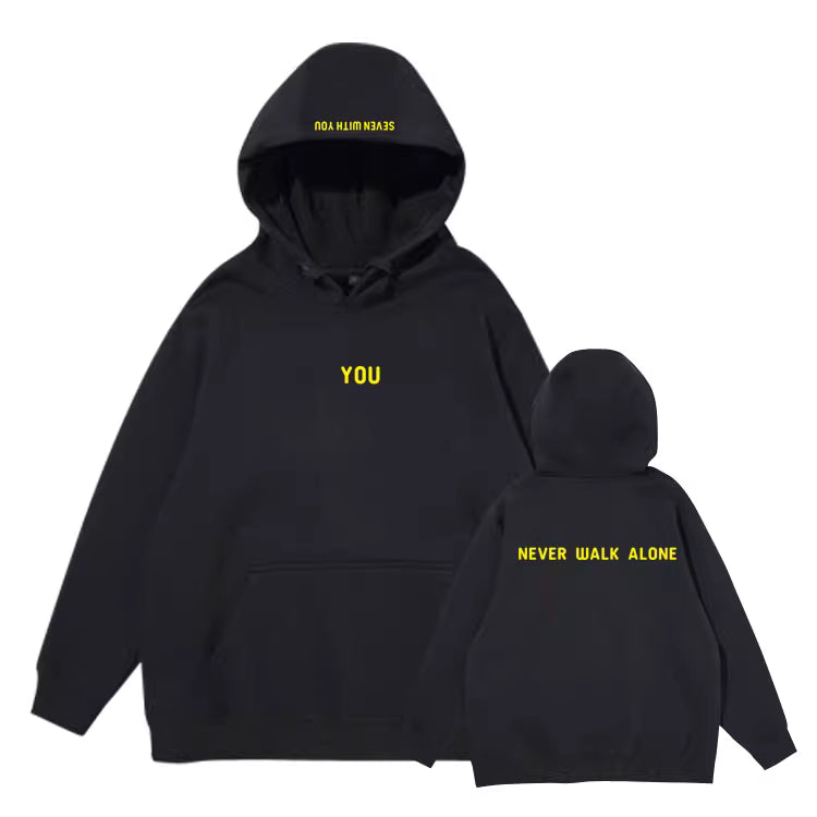 Jimin-Inspired Purple “You Never Walk Alone” Hoodie – BTS Edition