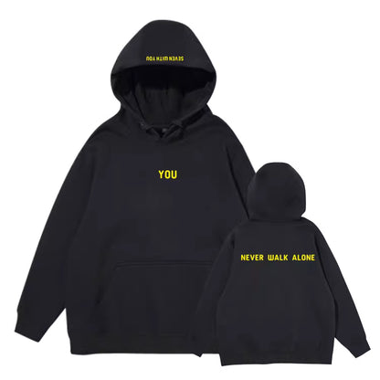 Jimin-Inspired Purple “You Never Walk Alone” Hoodie – BTS Edition