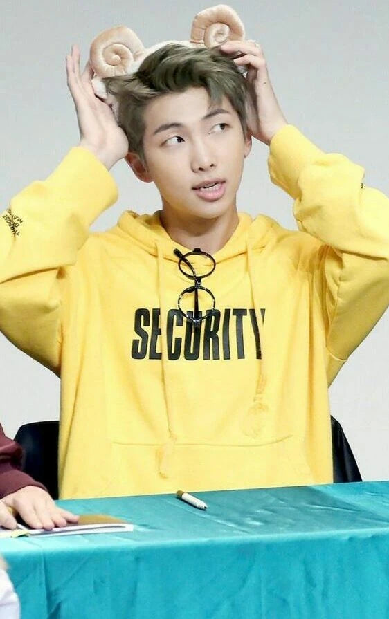RM-Inspired Yellow Security Hoodie – BTS Edition