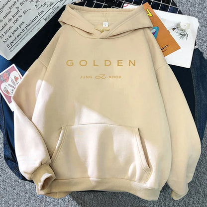 Jungkook-Inspired GOLDEN Album Hoodie – BTS Edition