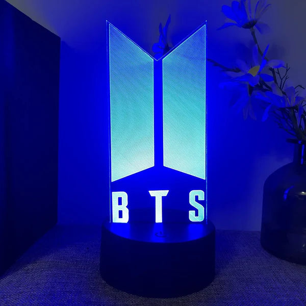BTS 3D LED Acrylic Night Light 16 lights with Remote