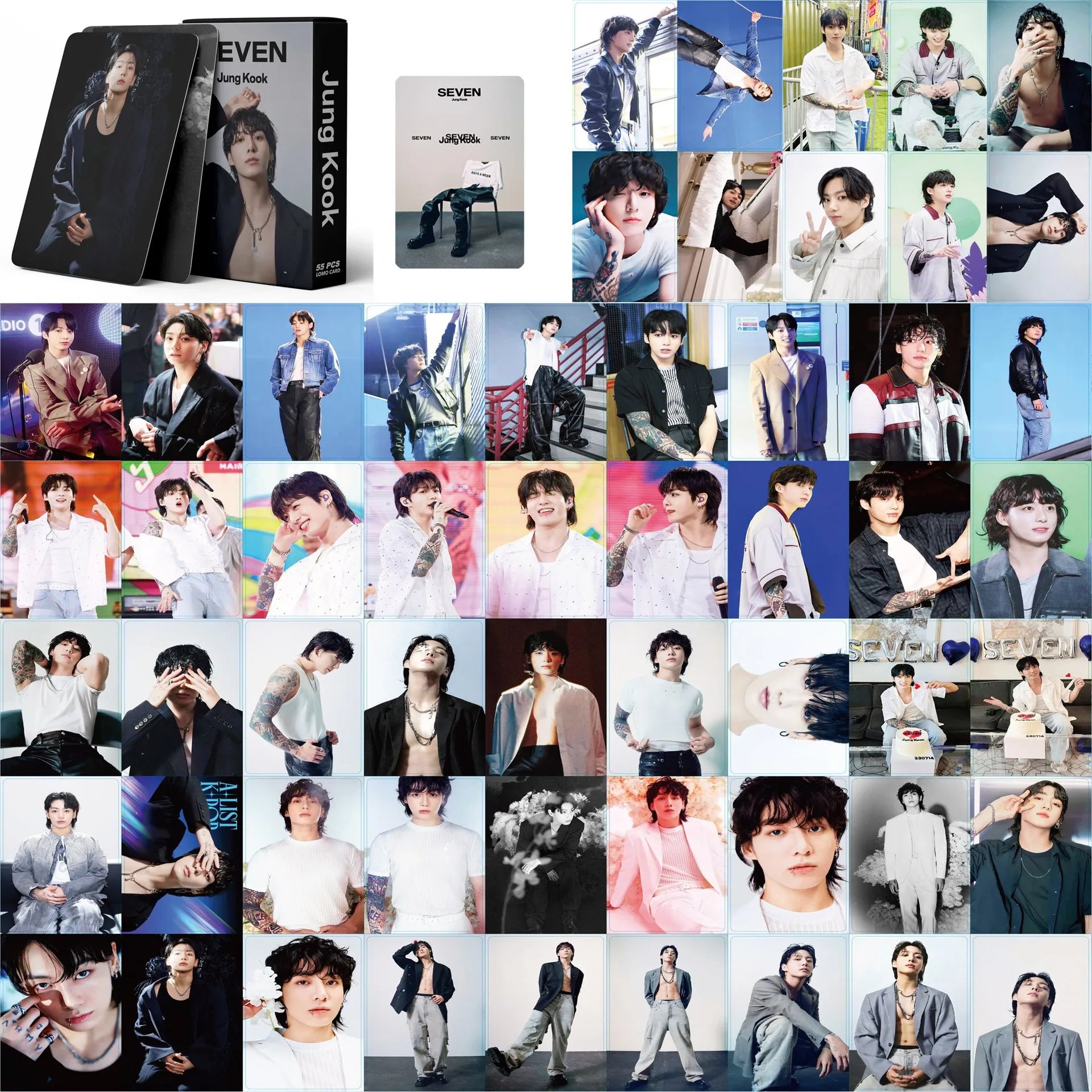 BTS 　カード SEVEN Photocard Set (55x) | Jungkook – BTS – Seven Wear
