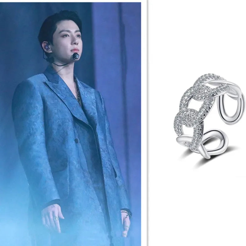 Jungkook-Inspired Silver Wired Ring – BTS Edition