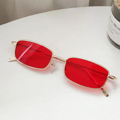 Hyunjin-Inspired Red Rectangle Frame Sunglasses – Stray Kids Edition