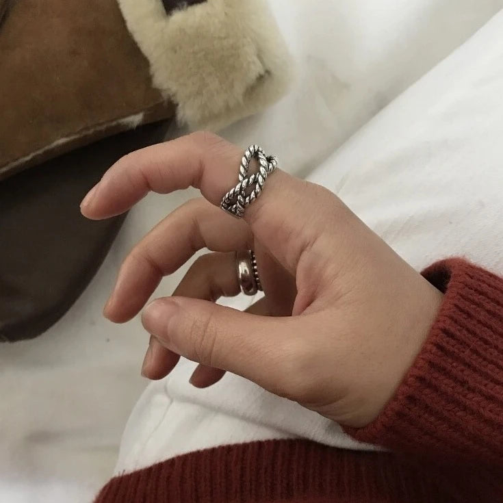 Jimin-Inspired Silver Triple Braid Ring – BTS Edition – Seven Wear
