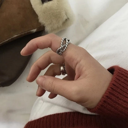 Jimin-Inspired Silver Triple Braid Ring – BTS Edition