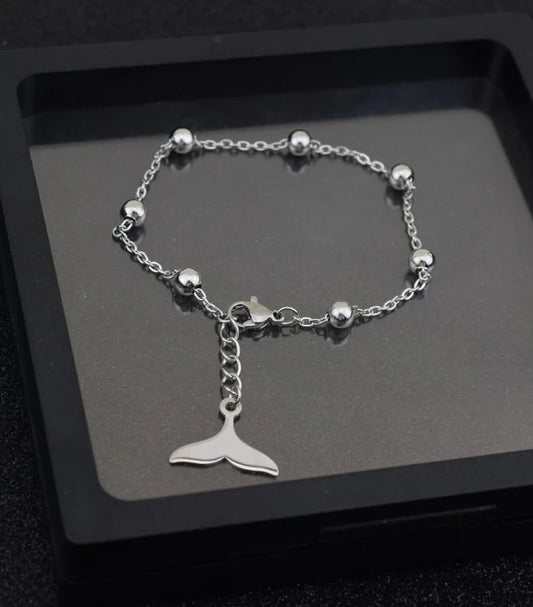 Suga-Inspired Silver Dolphin Tail Bracelet – BTS Edition
