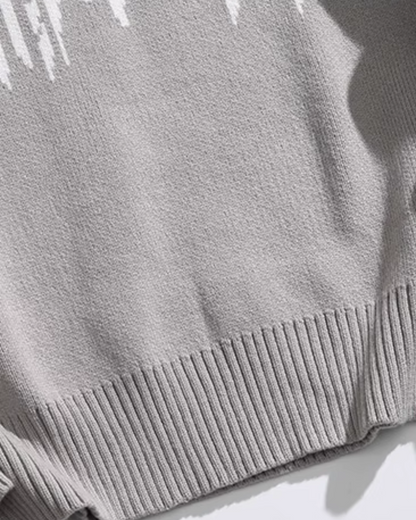 RM-Inspired Black and White Contrast Knitted Turtleneck Sweater – BTS Edition