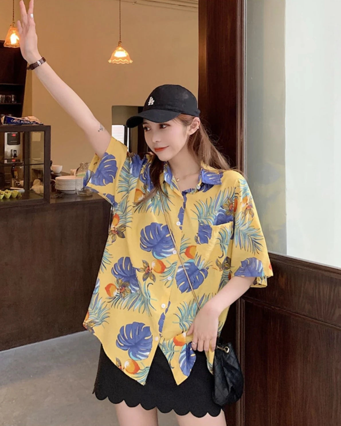 Jin-Inspired Yellow Tropical Print Shirt – BTS Edition