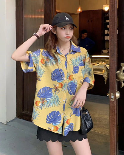 Jin-Inspired Yellow Tropical Print Shirt – BTS Edition