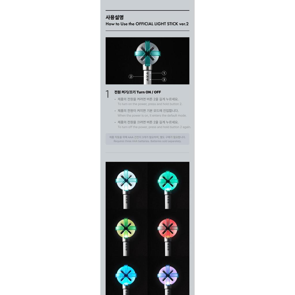TXT TOMORROW X TOGETHER OFFICIAL LIGHT STICK Ver.2 w/ Strap, Bag, 5 Foto Karte