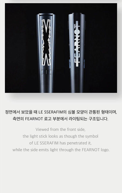 LE SSERAFIM OFFICIAL LIGHT STICK w Strap, Bag, Tracking FANLIGHT MD